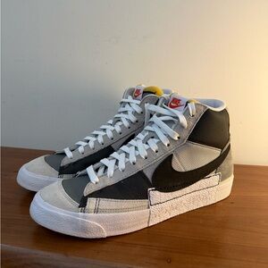 Nike High-Top Sneakers in Black, Gray, and White